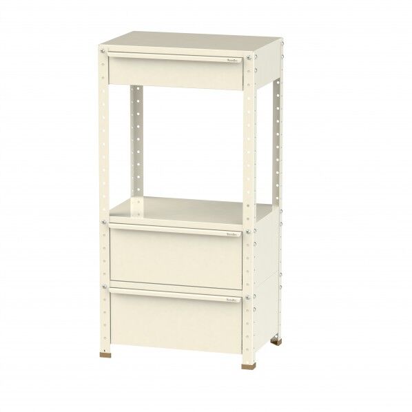 スペシャルワゴン 固定式 キャビネット深型1段×1個、超深型1段×2個アイボリー W6H-MBD2-IV 1点
