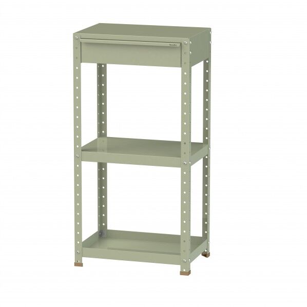 スペシャルワゴン 固定式 キャビネット深型1段×1個グリーン W6H-M-G 1点