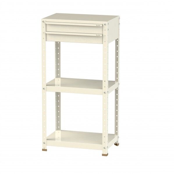 スペシャルワゴン 固定式 キャビネット浅型2段×1個アイボリー W6H-S-IV 1点