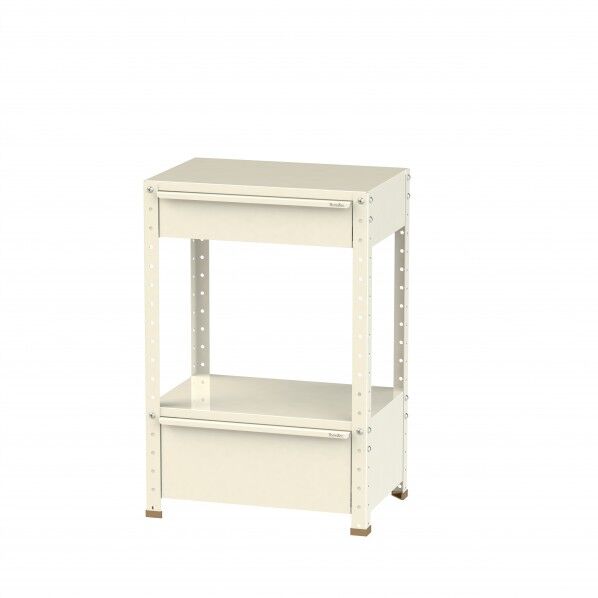 スペシャルワゴン 固定式 キャビネット深型1段×1個、超深型1段×1台アイボリー W6-MBD-IV 1点