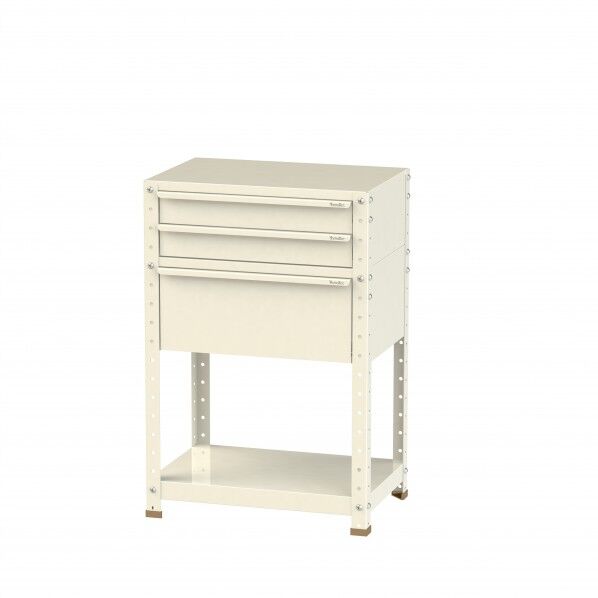 スペシャルワゴン 固定式 キャビネット浅型2段×1個、超深型1段×1個アイボリー W6-SD-IV 1点