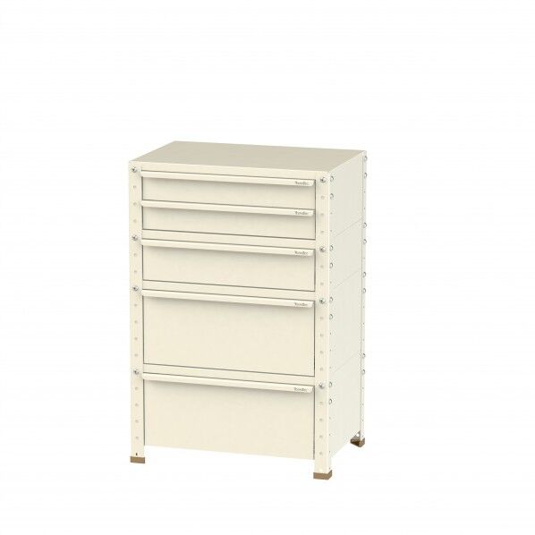 スペシャルワゴン固定式キャビネット超深型1段×2個、深型1段・浅型2段×1個IV W6-SMD2-IV 1点