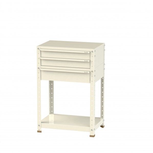 スペシャルワゴン 固定式 キャビネット浅型2段×1個、深型1段×1個アイボリー W6-SM-IV 1点