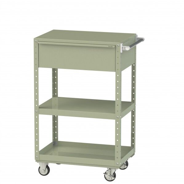 スペシャルワゴン 移動式 キャビネット超深型1段×1個グリーン W7CSH-D-G 1点