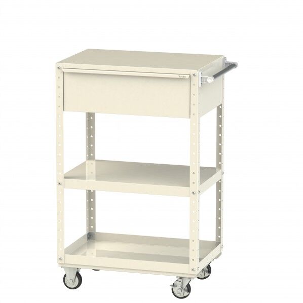 スペシャルワゴン 移動式 キャビネット超深型1段×1個アイボリー W7CSH-D-IV 1点