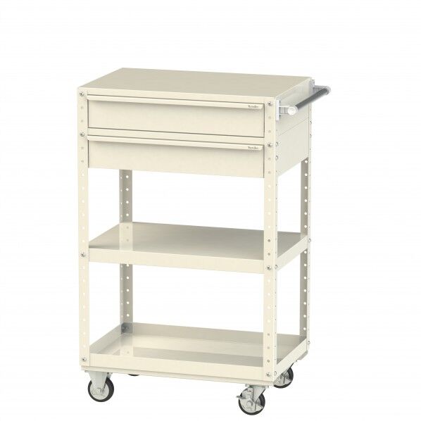 スペシャルワゴン 移動式 キャビネット深型1段×2個アイボリー W7CSH-M2-IV 1点