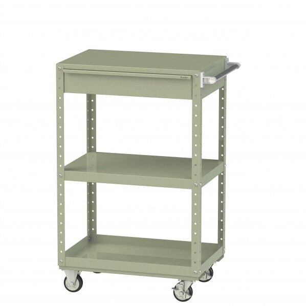 スペシャルワゴン 移動式 キャビネット深型1段×1個グリーン W7CSH-M-G 1点