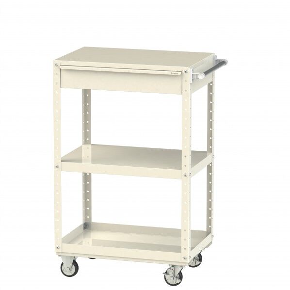 スペシャルワゴン 移動式 キャビネット深型1段×1個アイボリー W7CSH-M-IV 1点