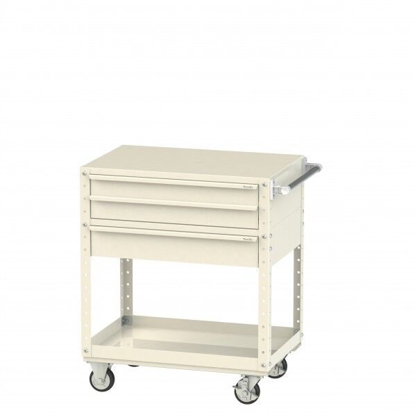 スペシャルワゴン 移動式 キャビネット浅型2段×1台、深型1段×1個アイボリー W7CS-SM-IV 1点