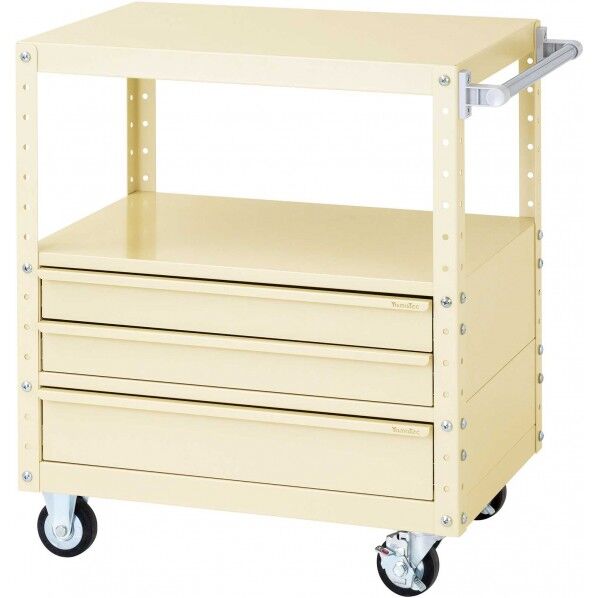 スペシャルワゴン 移動式 キャビネット浅型2段×1個、深型1段×1個アイボリー W7CU-BSM-IV 1点