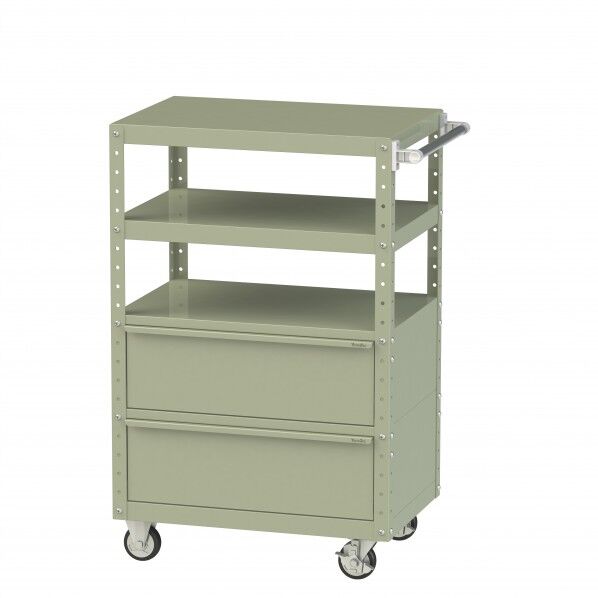 スペシャルワゴン 移動式 キャビネット超深型1段×2個グリーン W7CUH-BD2-G 1点