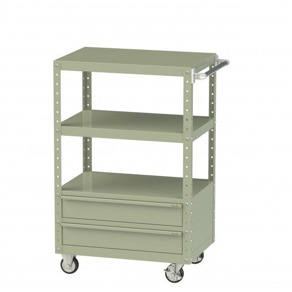 スペシャルワゴン 移動式 キャビネット深型1段×2個グリーン W7CUH-BM2-G 1点