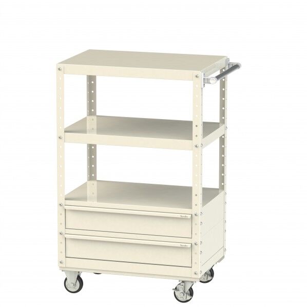 スペシャルワゴン 移動式 キャビネット深型1段×2個アイボリー W7CUH-BM2-IV 1点