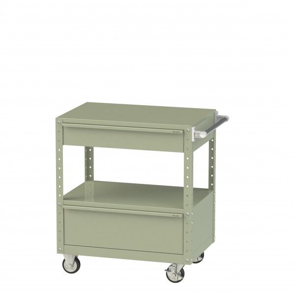 スペシャルワゴン 移動式 キャビネット深型1段×1個、超深型1段×1個グリーン W7CU-MBD-G 1点