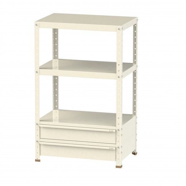 スペシャルワゴン 固定式 キャビネット深型1段×2個アイボリー W7H-BM2-IV 1点