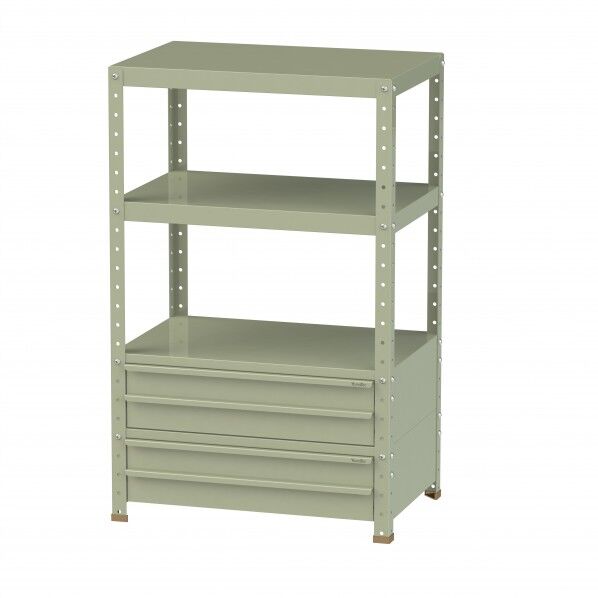 スペシャルワゴン 固定式 キャビネット浅型2段×2個グリーン W7H-BS2-G 1点