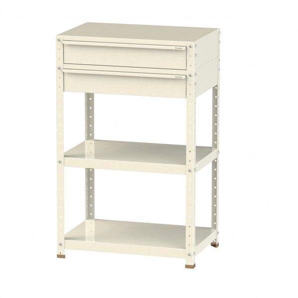 スペシャルワゴン 固定式 キャビネット深型1段×2個アイボリー W7H-M2-IV 1点