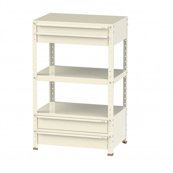 スペシャルワゴン 固定式 キャビネット浅型2段×1個、深型1段×2個アイボリー W7H-SBM2-IV 1点