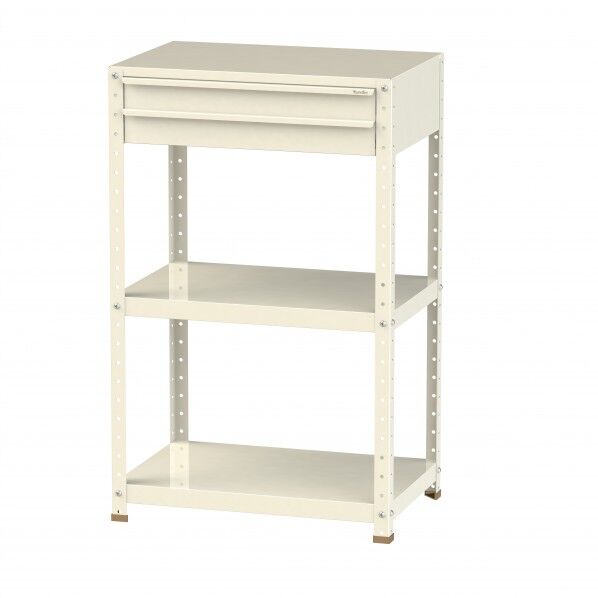 スペシャルワゴン 固定式 キャビネット浅型2段×1個アイボリー W7H-S-IV 1点