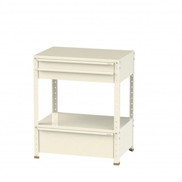 スペシャルワゴン 固定式 キャビネット浅型2段×1個、超深型1段×1個アイボリー W7-SBD-IV 1点