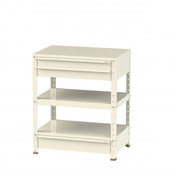 スペシャルワゴン 固定式 キャビネット浅型2段×1個、深型1段×1個アイボリー W7-SBM-IV 1点