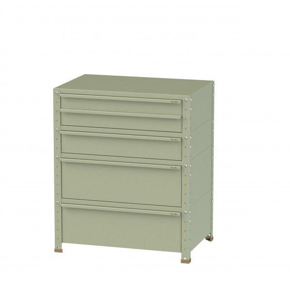 スペシャルワゴン 固定式キャビネット浅型2段・深型1段×1個、超深型1段×2個G W7-SMD2-G 1点