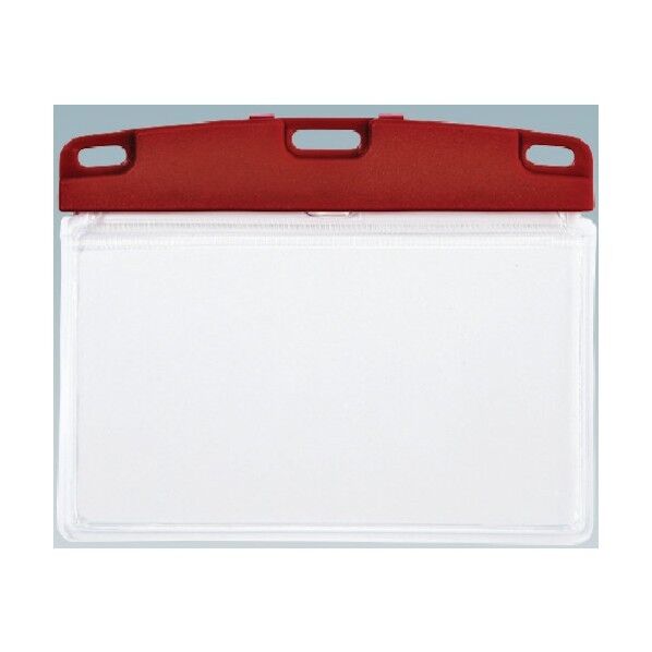 名札用ケースソフトタイプヨコ名刺1枚赤