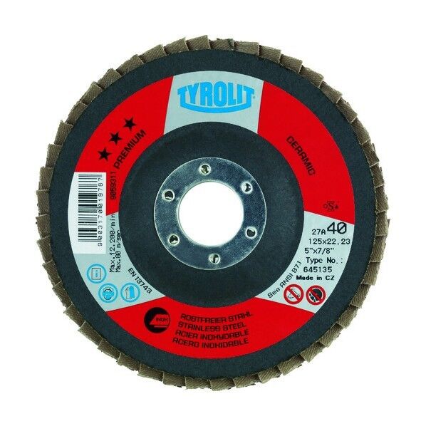 TYROLIT セラミックフラップディスク セラボンド 125mm #40