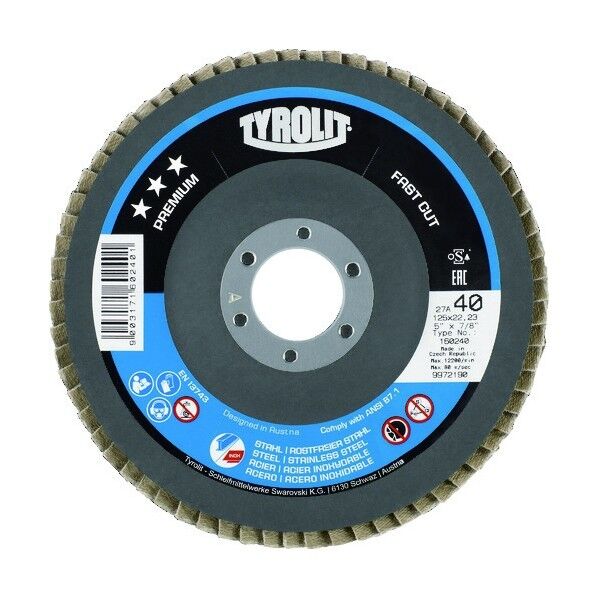 TYROLIT フラップディスク ファストカット 125mm #80