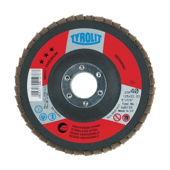 TYROLIT セラミックフラップディスク セラボンド 125mm #60