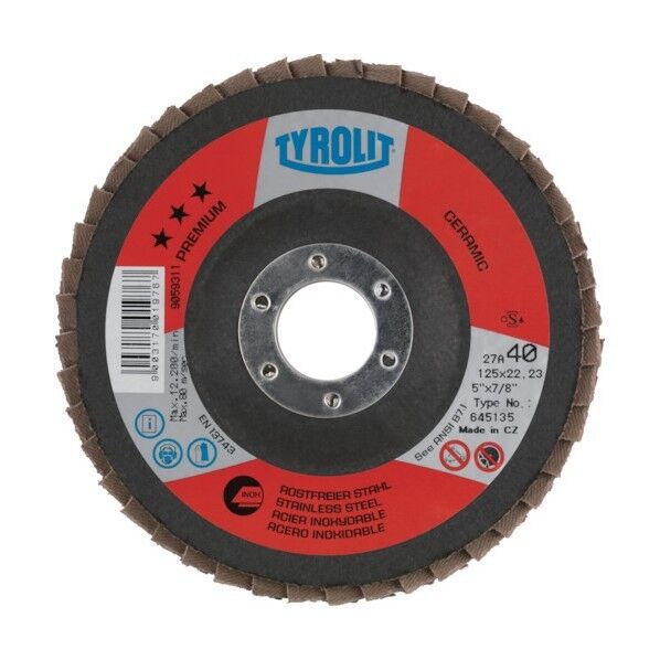 TYROLIT セラミックフラップディスク セラミック 125mm #80