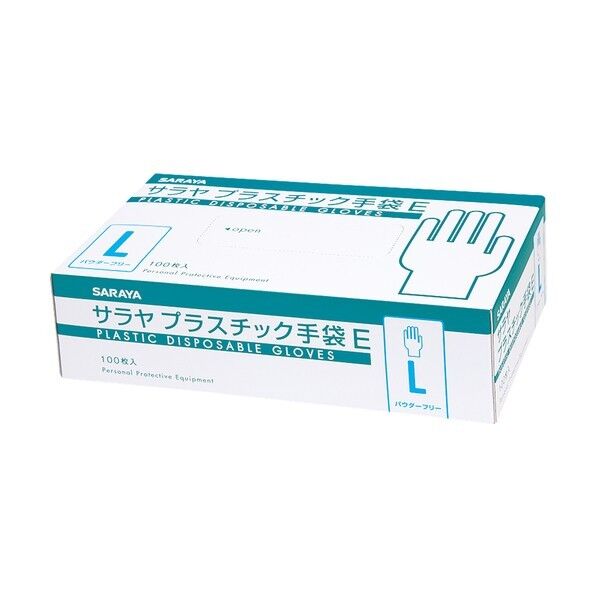プラスチック手袋E粉無 L 100枚入 53516 100枚