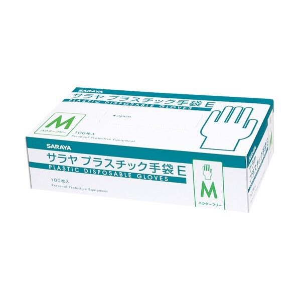 プラスチック手袋E粉無 M (100枚入) 53515 100点