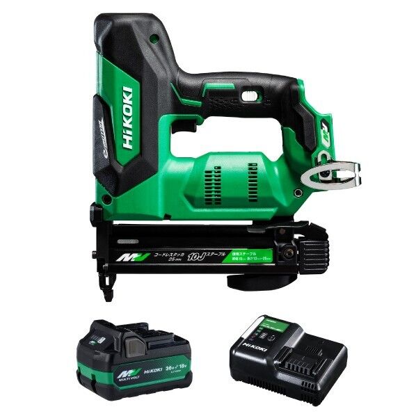 HiKOKI(ハイコーキ) N3610DJ (XPZ) 36V 充電式 タッカ フルセット ステープル幅 10mm アグレッシブグリーン 1台