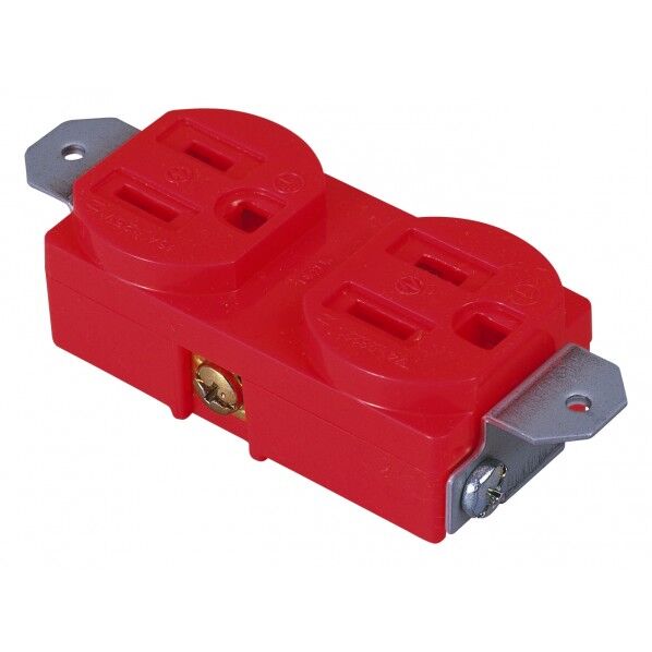 アース付コンセント 赤