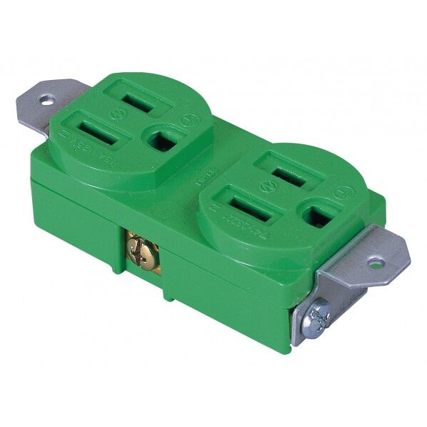 アース付コンセント 緑