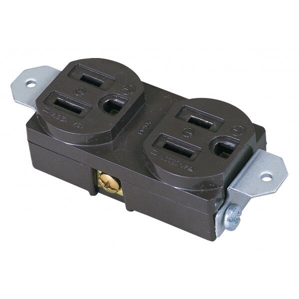 アース付コンセント 茶