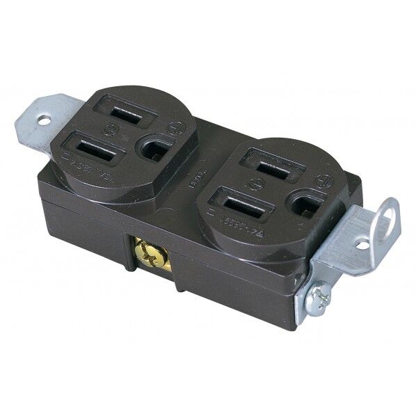 金具付コンセント 茶