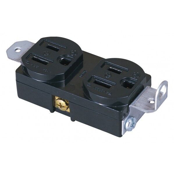 金具付コンセント 黒