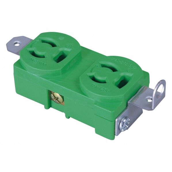 金具付抜止コンセント 緑