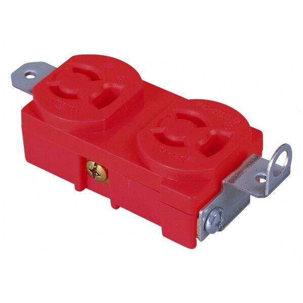 金具付抜止コンセント 赤