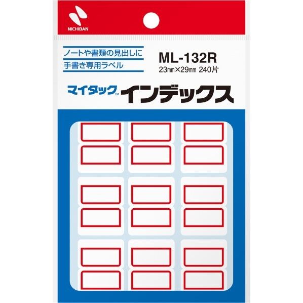 マイタックTM インデックス 手書き用 155 x 101 x 6 mm ML-132R 20枚