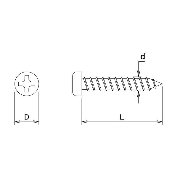ハント HP ユニクロ タッピング 鍋 2×4 30本入