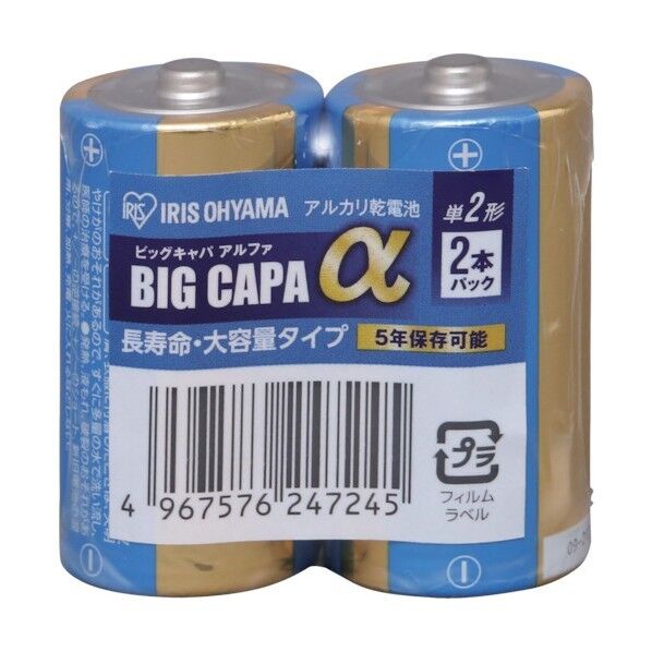 アルカリ乾電池 BIGCAPAα 単2形 2本