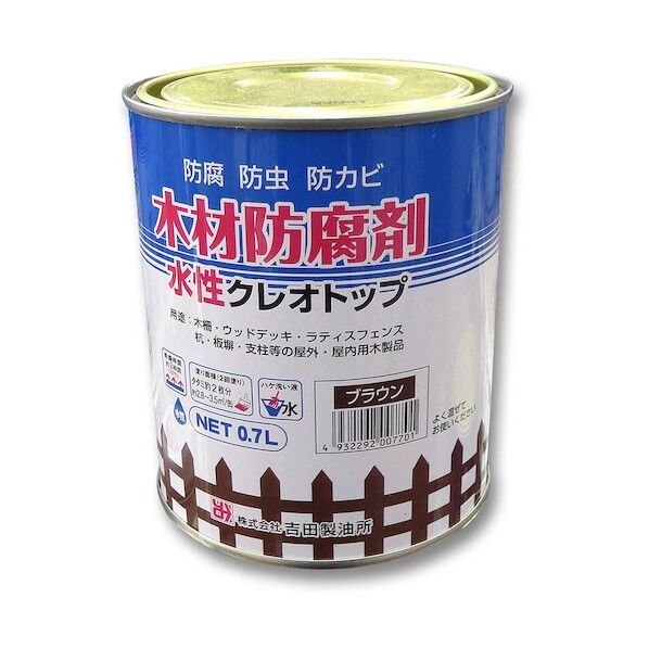 水性クレオトップ 木材防腐材 ブラウン 0.7L 1缶
