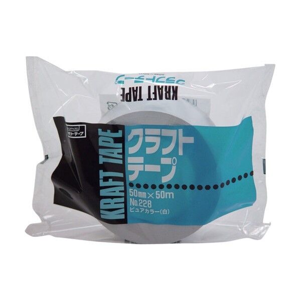オカモト クラフトテープNO228ピュアカラー白50ミリ 1点 x 50点...