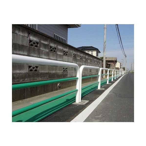 高強度セイフティパイプKSP-8-10WM 白/緑 支柱間隔=1000 H=800