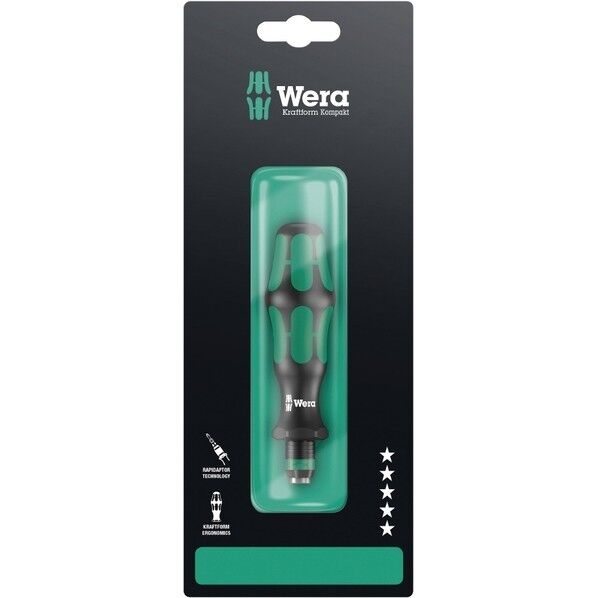 Wera Werkzeuge GmbH 差込角1/4インチ ドライバーハンドル 全長119mm 073540 1個...