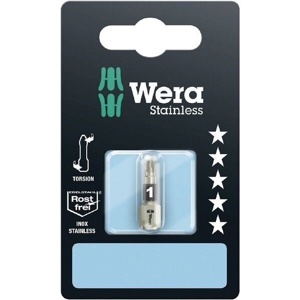 Wera Werkzeuge GmbH ステンレスドライバービット サイズPZ1x25 073613 1個