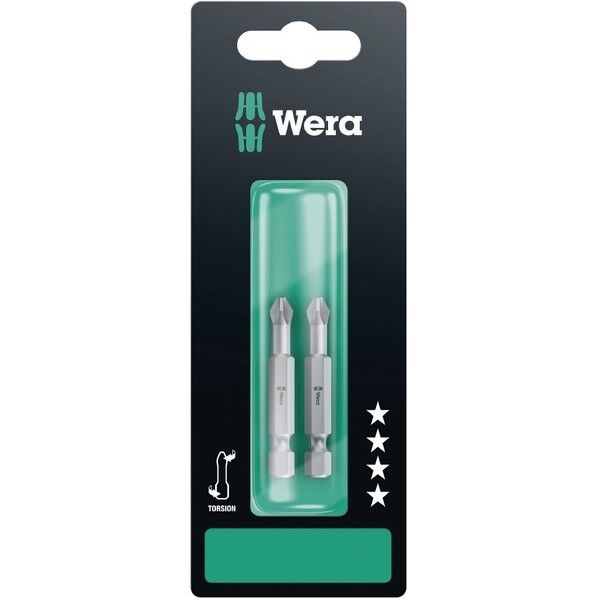 Wera Werkzeuge GmbH ドライバービット サイズPZ2X50 2本入 パック入 134385 1パック...